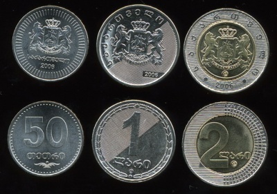 Грузия. Набор №1 (3 монеты. 1 биметалл) 2006