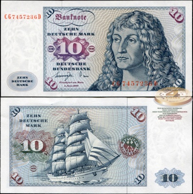 Германия (ФРГ). 10 марок (Unc) 1977