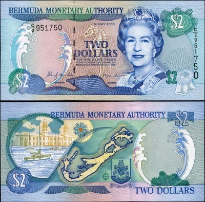 Бермудские о-ва. 2 доллара (Unc) 2000