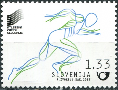 Словения. 2015. Чемпионат мира по легкой атлетике 2015 - Пекин (Почтовая марка. MNH OG)