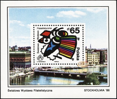 Польша. 1986. Всемирная Филателистическая выставка Olymphilex в Стокгольме, 1986 (Блок. MNH OG)