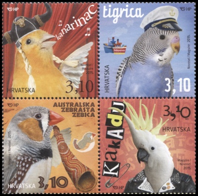 Хорватия. 2015. Птицы - Домашние любимцы (Серия. MNH OG)