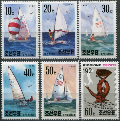КНДР. 1992. "Riccione '92" - Парусники (Серия Почтовых марок. MNH OG)
