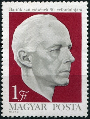 Венгрия. 1971. 90 лет со дня рождения Бела Бартока [1881-1945] (Почтовая марка. MNH OG)