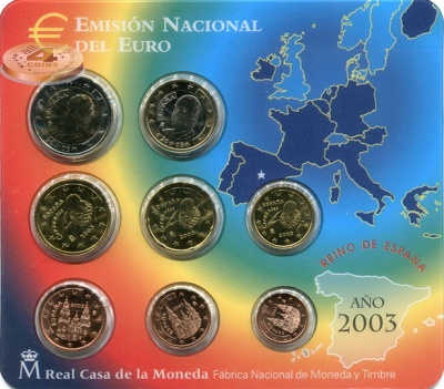 Испания. Официальный набор евро. 2003