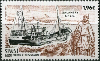 Сен-Пьер и Микелон. 2024. Корабль "Galantry" (Почтовая марка. MNH OG)