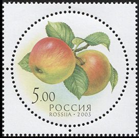Россия. 2003. Яблоко (Почтовая марка. MNH OG)