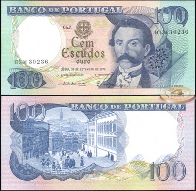 Португалия. 100 эскудо (Unc) 1978