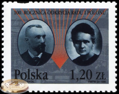 Польша. 1998. 100 лет со дня открытия полония и радия (Почтовая марка. MNH OG)