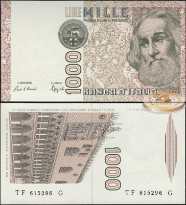 Италия. 1000 лир (Unc) 1982