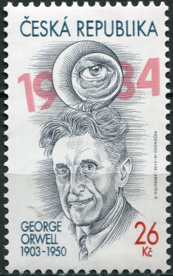 Чехия. 2013. Джордж Оруэлл [1903-1950], писатель (Почтовая марка. MNH OG)