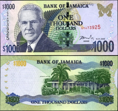 Ямайка. 1000 долларов (Unc) 2006