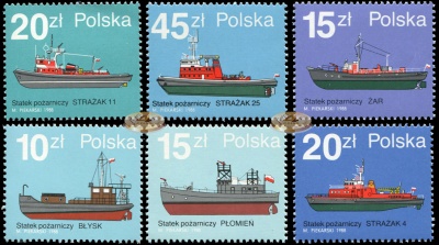 Польша. 1988. Пожарные корабли (Серия. MNH OG)