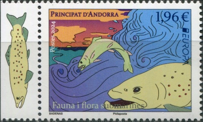 Андорра Французская. 2024. Подводная флора и фауна (III) (Почтовая марка. MNH OG)