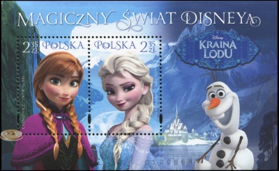 Польша. 2015. Холодное сердце [мультфильм] (Блок. MNH OG)