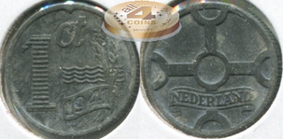 Нидерланды. Монета 1 цент. 1941 (KM#170. Unc)