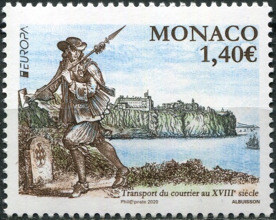 Монако. 2020. Древние почтовые маршруты (Почтовая марка. MNH OG)