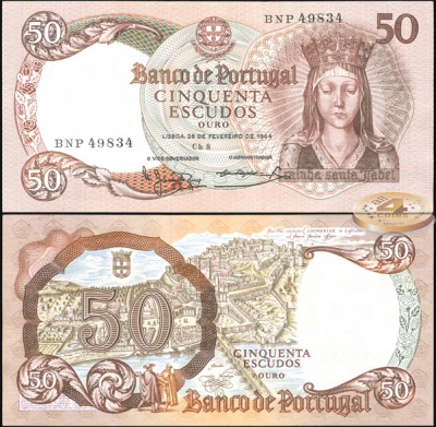 Португалия. 50 эскудо (Unc) 1964