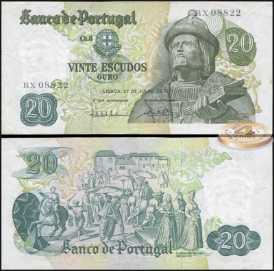 Португалия. 20 эскудо (Unc) 1971