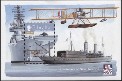 Гибралтар. 2009. 100 лет Морской Военной авиации (Блок. MNH OG)