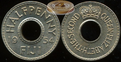 Фиджи. полпенни. 1954 (Unc)