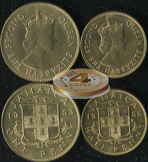 Ямайка. Набор №4 (2 монеты. Обращение) 1953-55