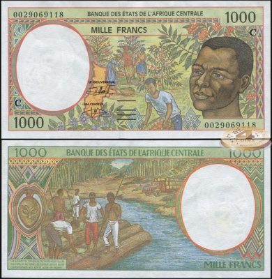 Конго Респ. (КФА Центр). 1000 франков (Unc) 2000