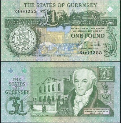 Гернси Банкнота 1 фунт ND (2008) Unc Бумага Кат# P.52c