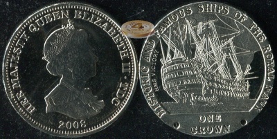Тристан-да-Кунья. 1 крона. 2008 (Prooflike)