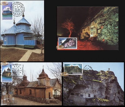 Молдова. 2000. Пещерные монастыри и церкви Молдовы (Серия картмаксимумов. M)