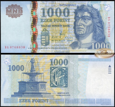 Венгрия. 1000 форинтов (Unc) 2008