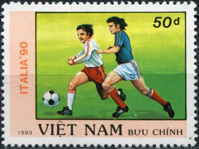 Вьетнам. 1989. Чемпионат мира по футболу 1990 года, Италия (Почтовая марка. MNH OG)