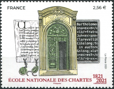 Франция. 2021. 200-летие Национальной школы хартий (Почтовая марка. MNH OG)