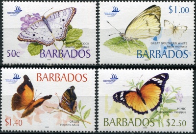 Барбадос. 2005. Бабочки (Серия. MNH OG)