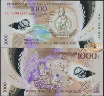 Вануату. 1000 вату (Unc. Пластик) 2014