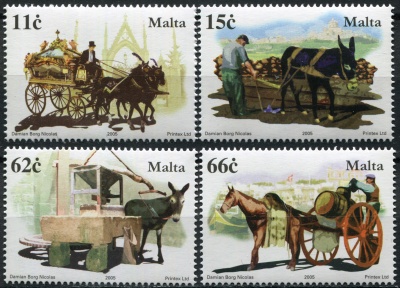Мальта. 2005. Старинные средства передвижения (Серия Почтовых марок. MNH OG)
