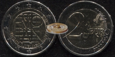 Словения. 2 евро. 2015 (Unc. Биметалл) 2000 лет римскому поселению Эмона