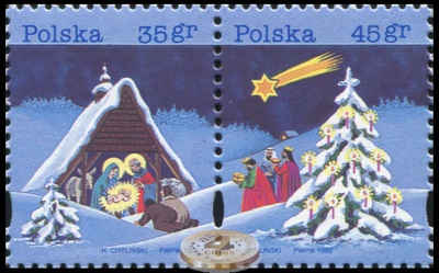 Польша. 1995. Рождество-1995 (Сцепка. MNH OG)