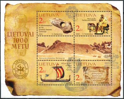Литва. 2002. 1000-летие Литвы (Почтовый блок. MNH OG)