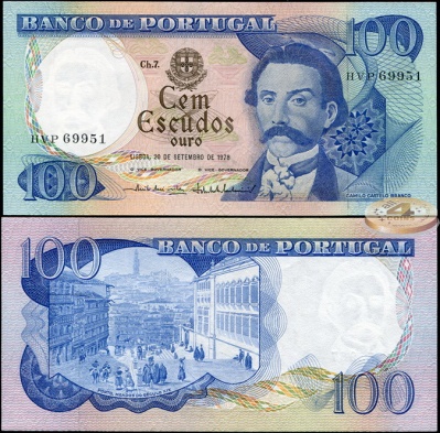 Португалия. 100 эскудо (Unc) 1978