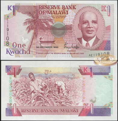 Малави. 1 квача (Unc) 1990