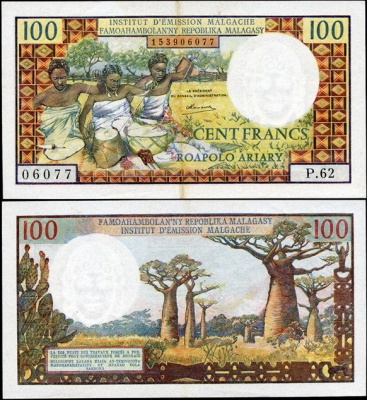 Мадагаскар. 100 франков (Unc) 1966
