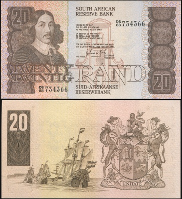 ЮАР Банкнота 20 рандов ND (1981) Unc Бумага Кат# P.121c