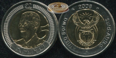 ЮАР. 5 ранд. 2008 (Unc. Биметалл)