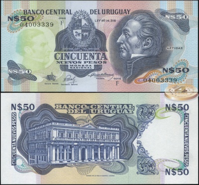 Уругвай. 50 новых песо (Unc) 1988
