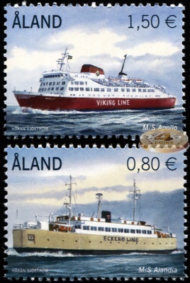 Аландские острова. 2011. Пассажирские паромы Appolo и Alandia (Серия. MNH OG)