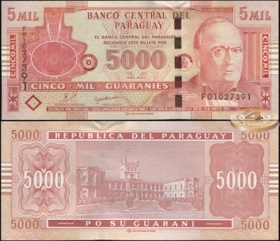Парагвай. 5000 гуараней (Unc) 2010