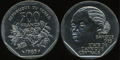Чад. 500 франков. 1985 (Unc)