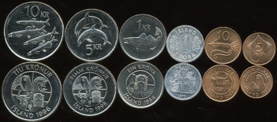 Исландия. Набор №1 (6 монет) 1977-96