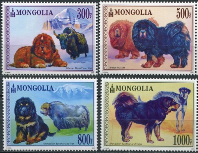 Монголия. 2015. Тибетские породы собак (Серия. MNH OG)